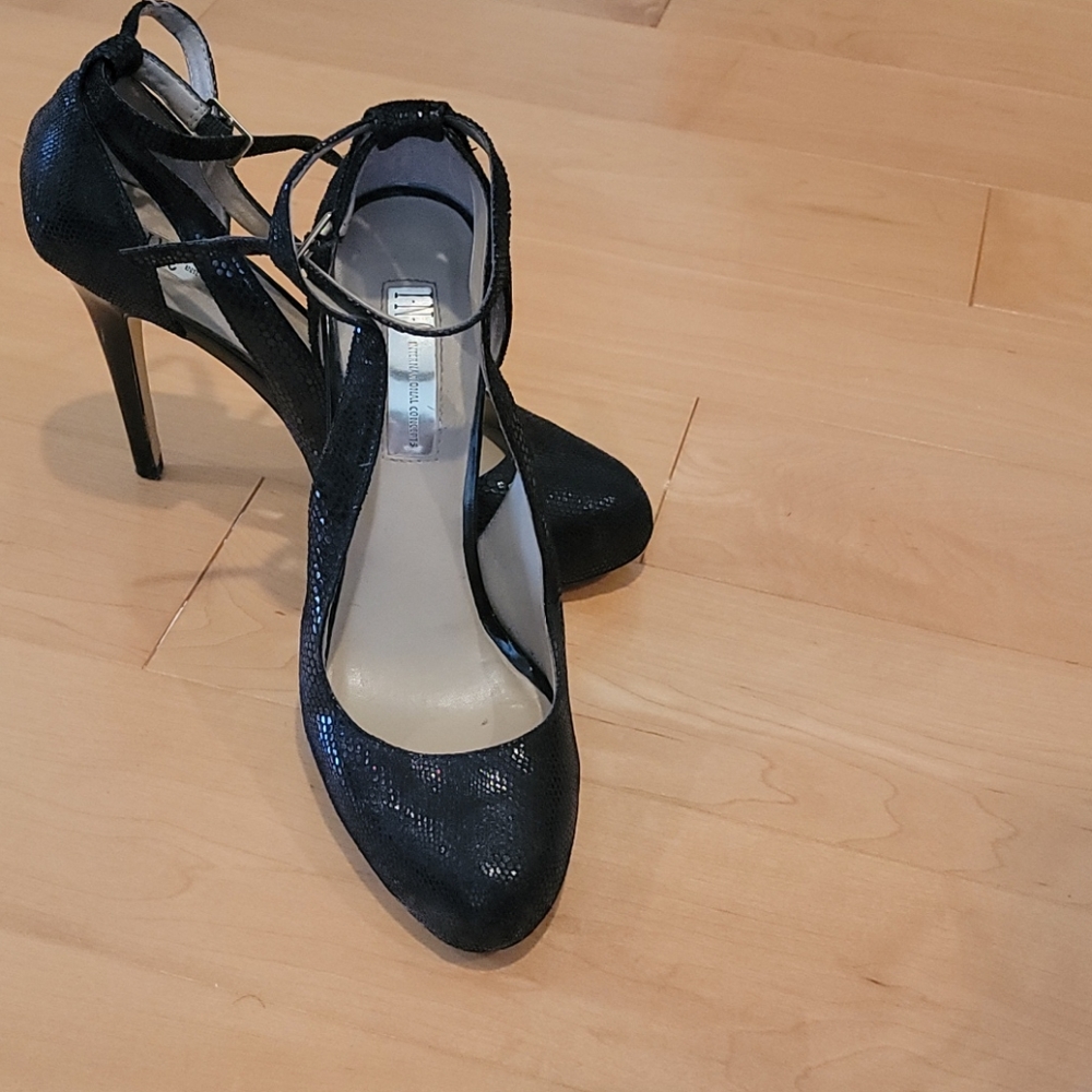 Black INC high heels with straps